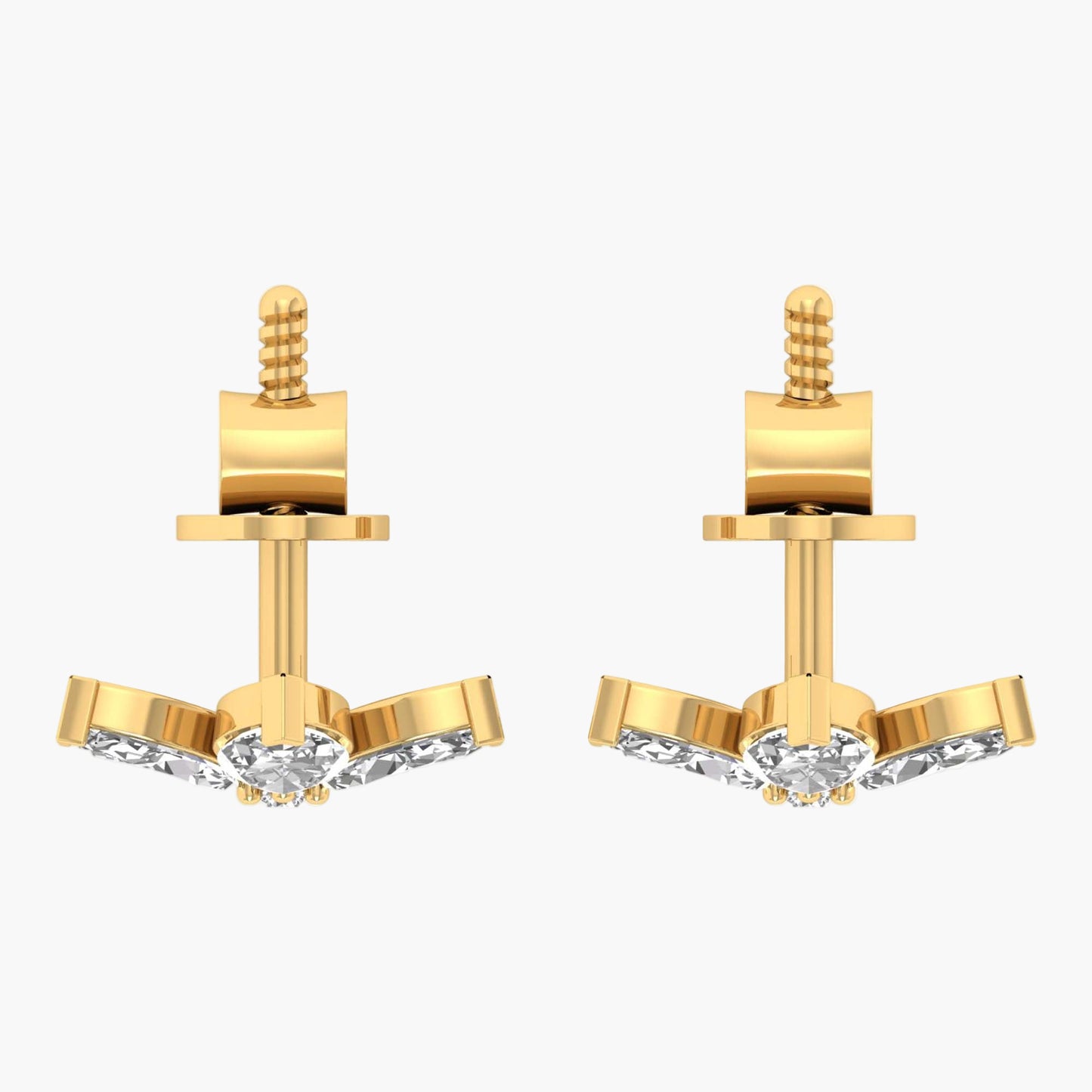 Triple Tulip Diamond Earrings