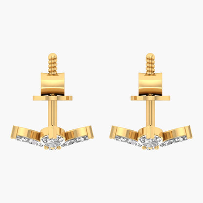 Triple Tulip Diamond Earrings