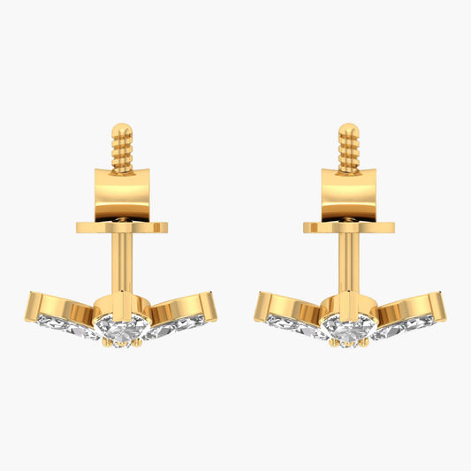 Triple Tulip Diamond Earrings