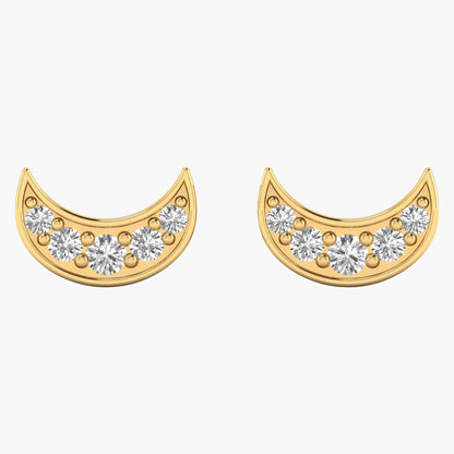 Cresent Charm Diamond Earrings