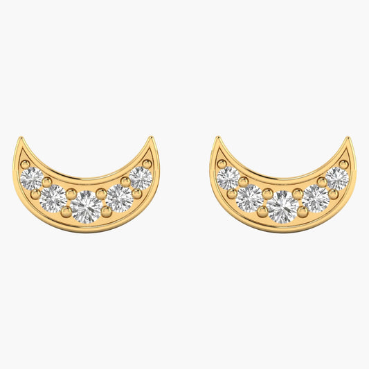 Cresent Charm Diamond Earrings