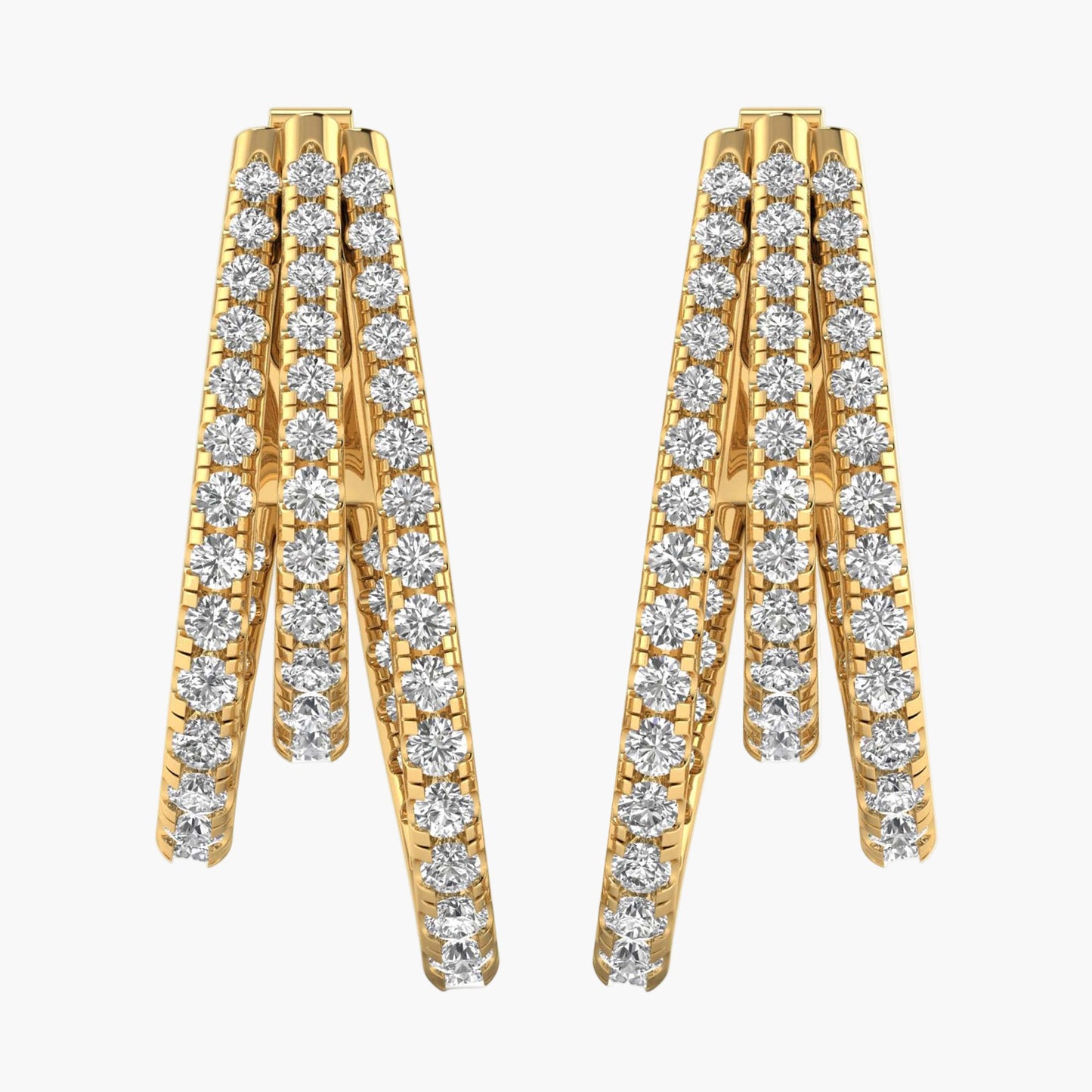 Multi Layered Hoops Diamond Earrings