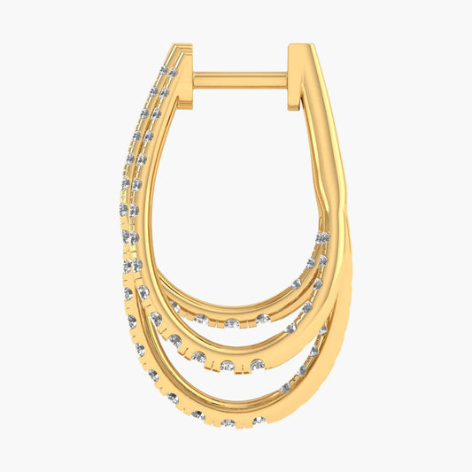 Multi Layered Hoops Diamond Earrings