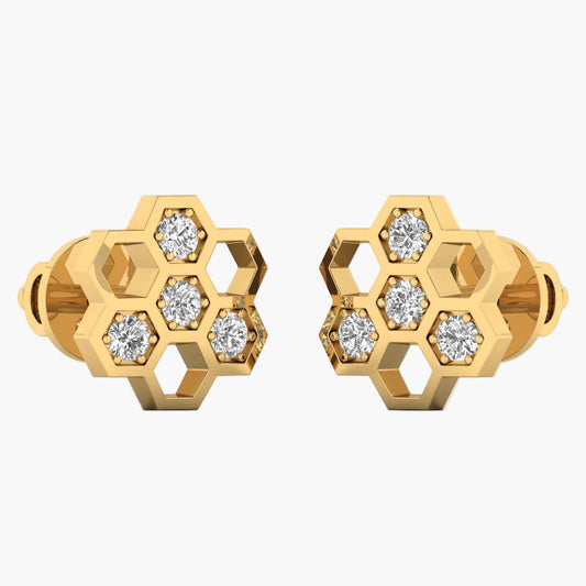 Honeycomb Diamond Earrings