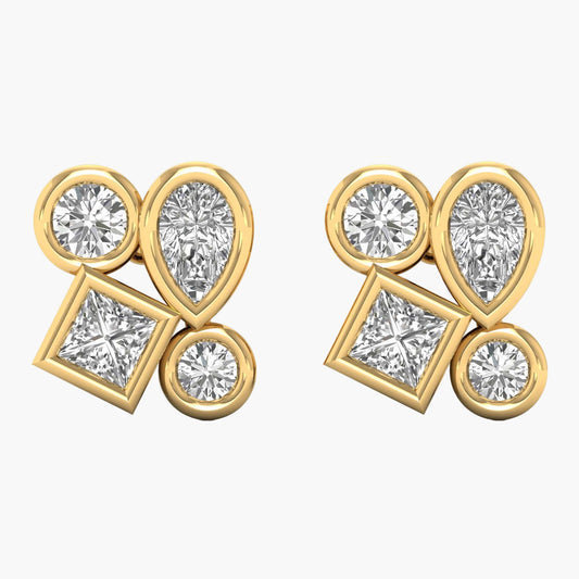 Duo Loop Edge Diamond Earrings
