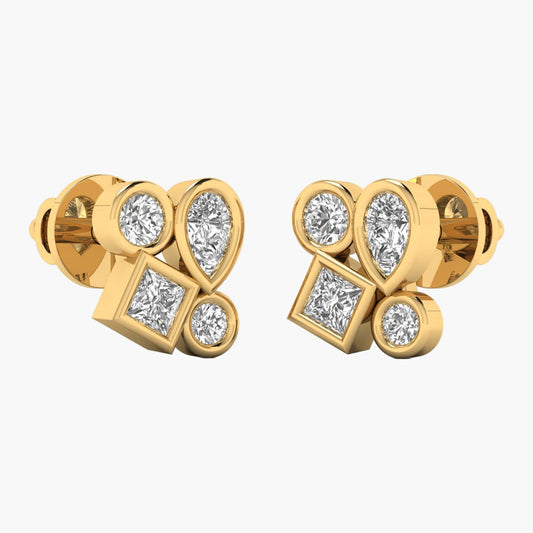 Duo Loop Edge Diamond Earrings