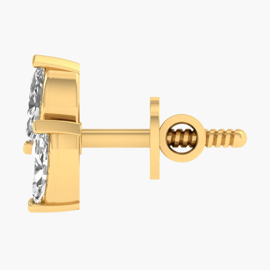 Half Flower Diamond Earrings