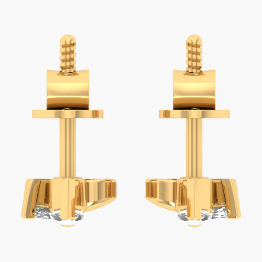 Half Flower Diamond Earrings
