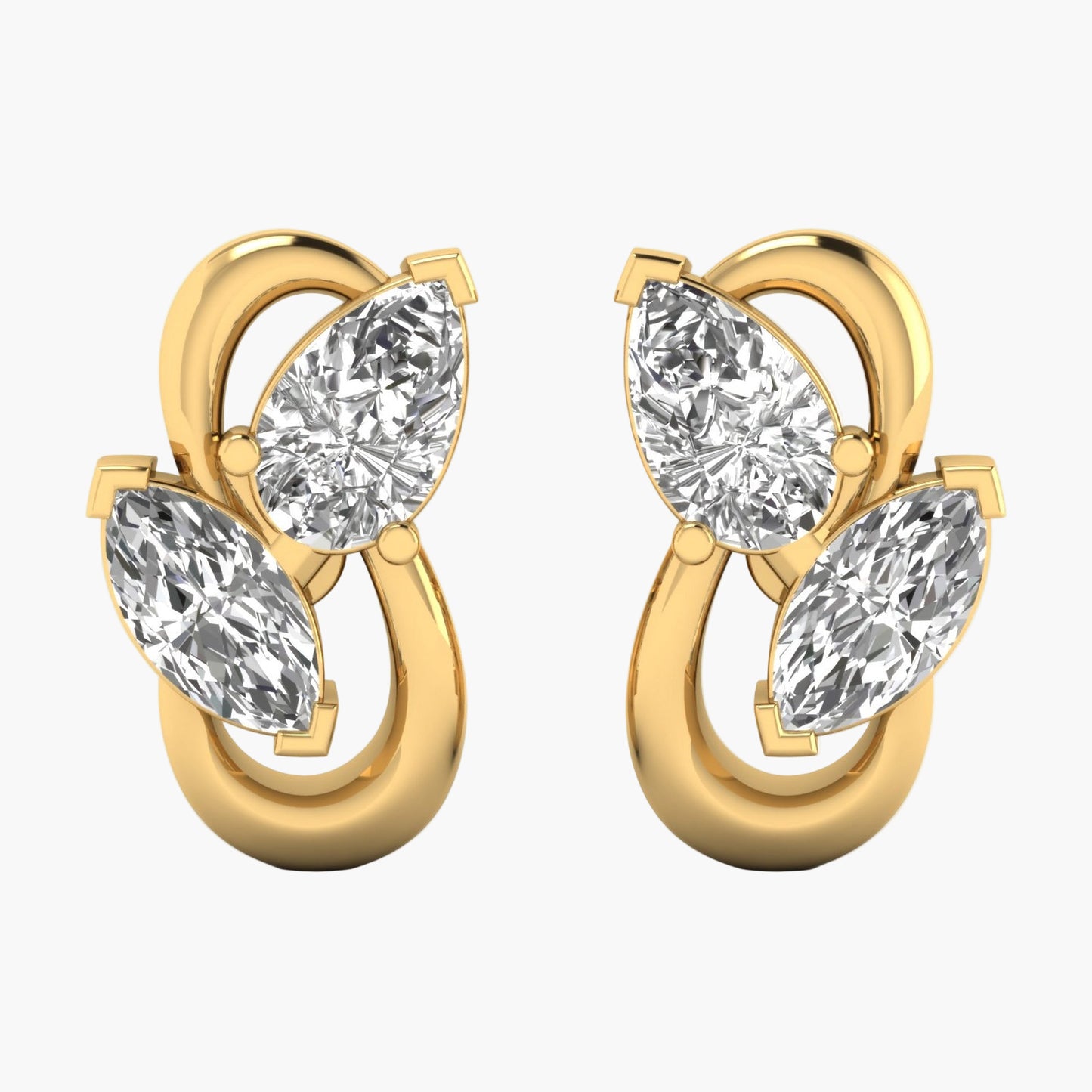 Knot Link Diamond Earrings