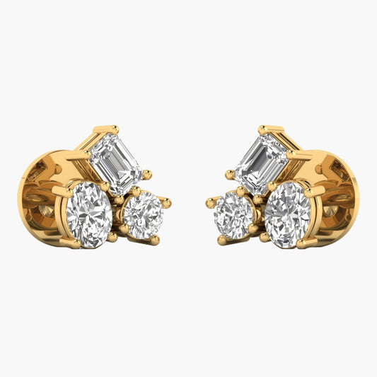 Together in Form Diamond Earrings