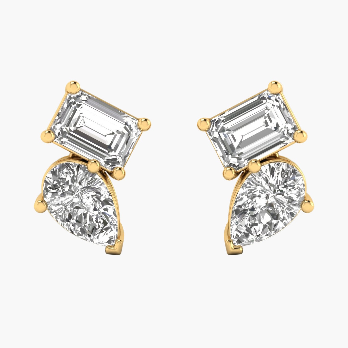 Dynamic Toi-et-Moi Diamond Earrings