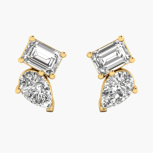 Dynamic Toi-et-Moi Diamond Earrings
