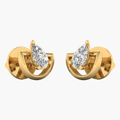 Solitairship Pear Diamond Earrings
