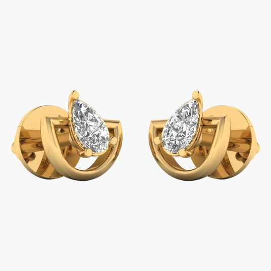 Solitairship Pear Diamond Earrings