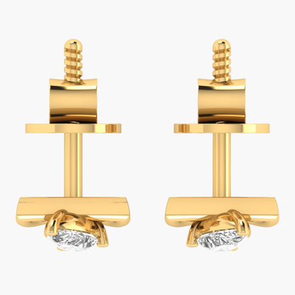 Solitairship Pear Diamond Earrings
