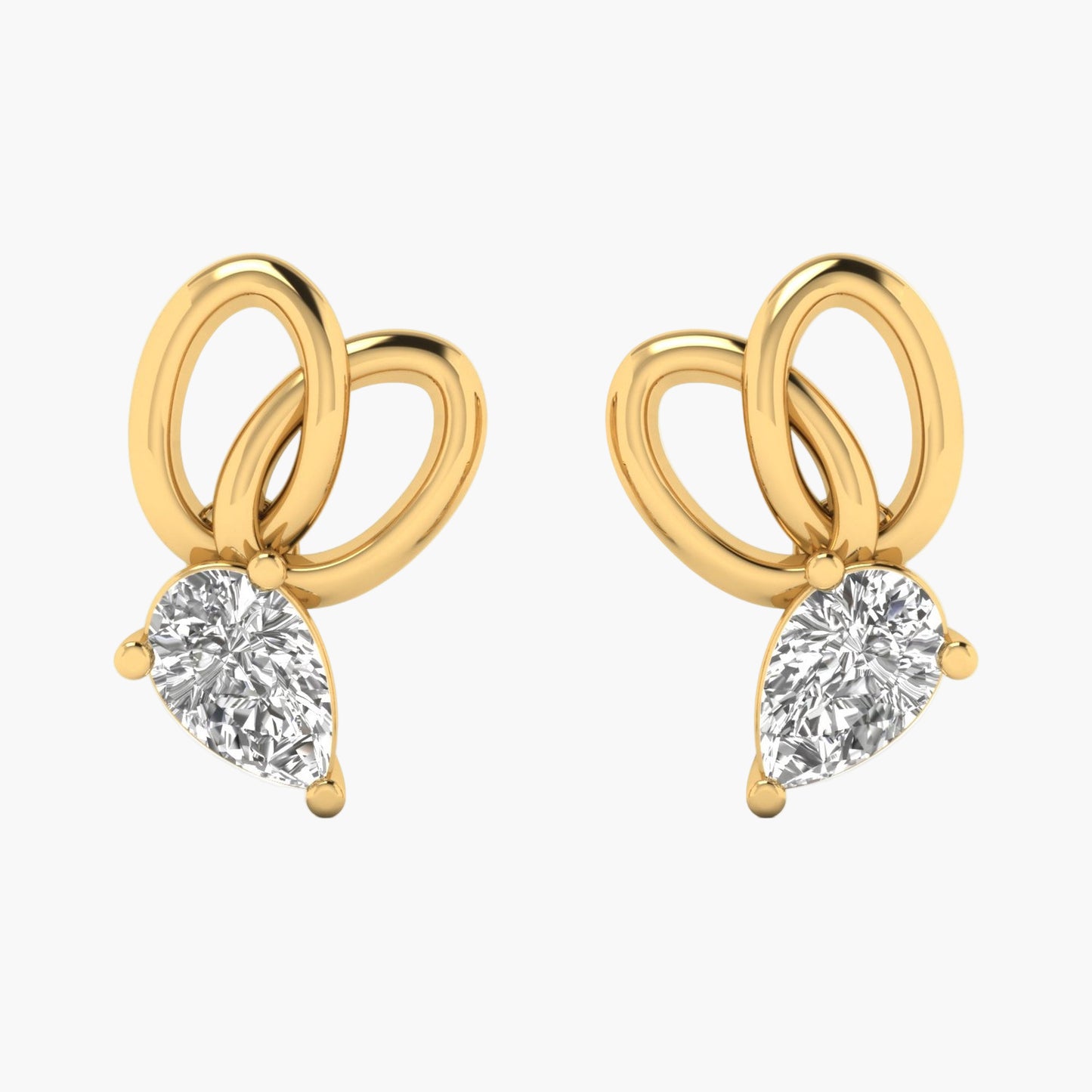 Cross Croissant Diamond Earrings
