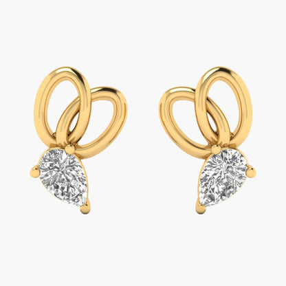 Cross Croissant Diamond Earrings