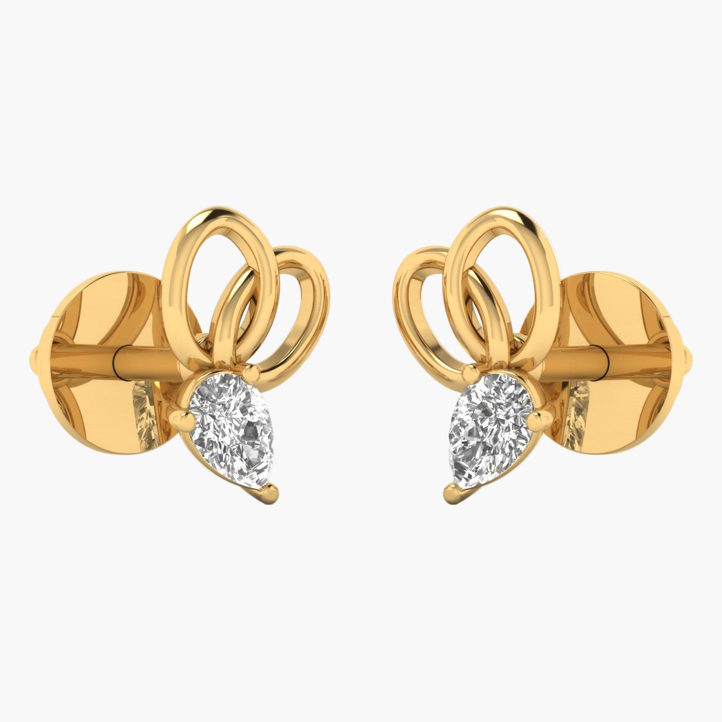 Cross Croissant Diamond Earrings