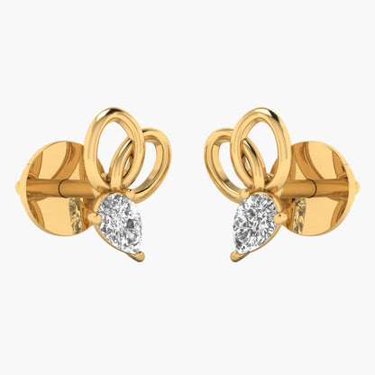 Cross Croissant Diamond Earrings