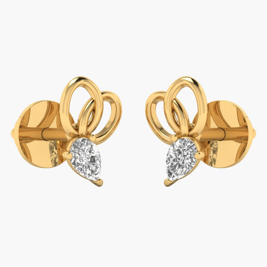 Cross Croissant Diamond Earrings