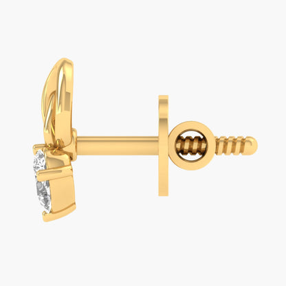 Cross Croissant Diamond Earrings