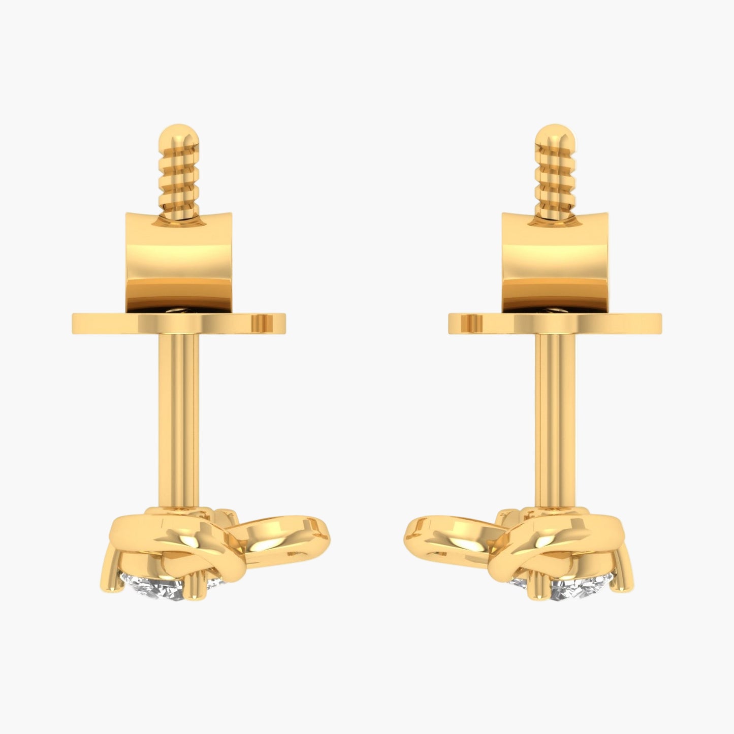 Cross Croissant Diamond Earrings