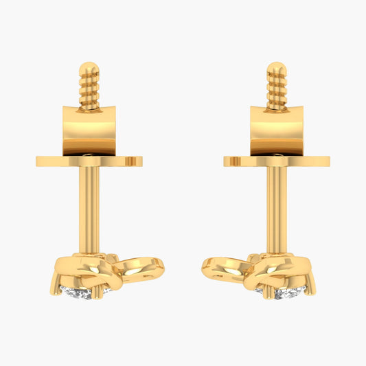 Cross Croissant Diamond Earrings