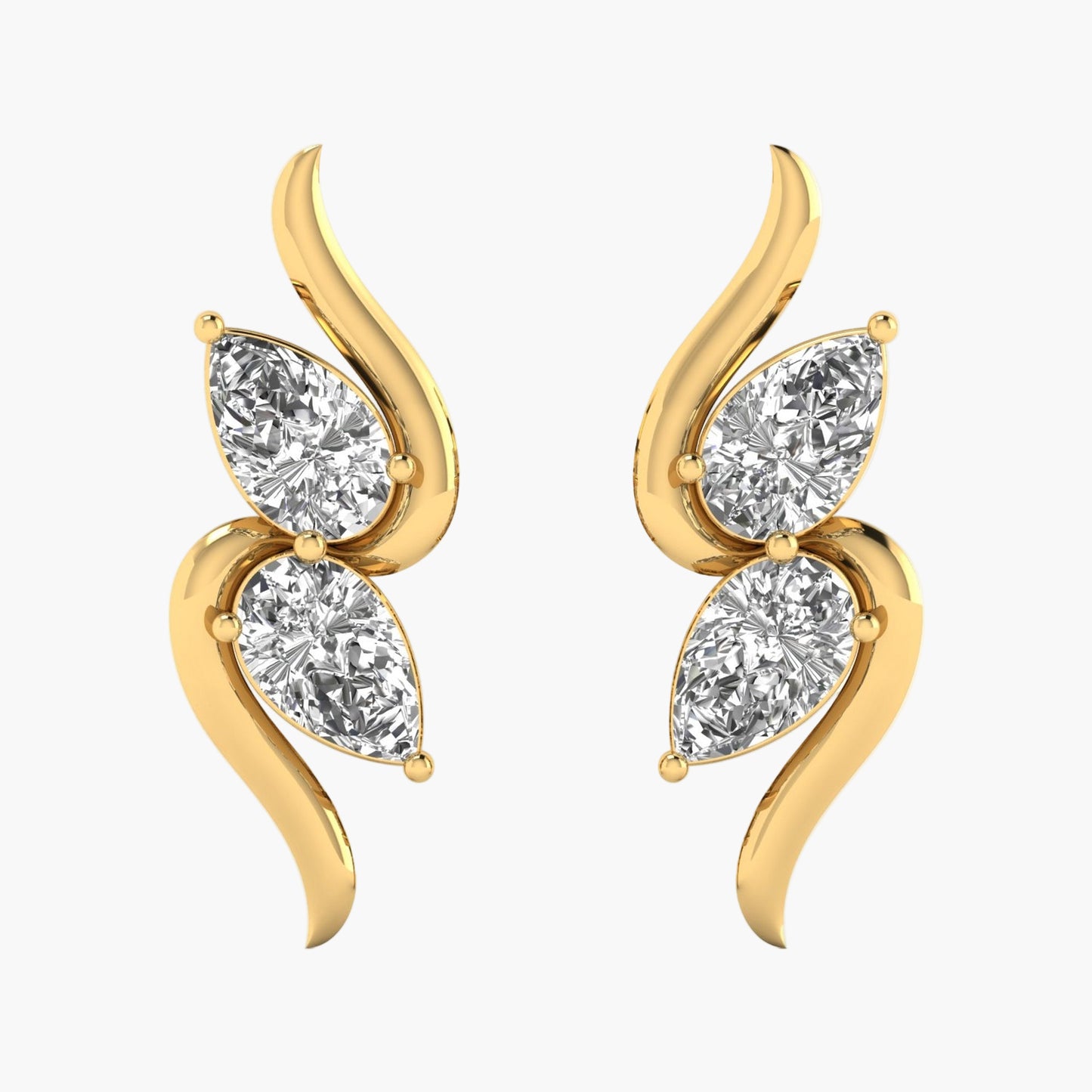 Two Turn Twist Diamond Earrings