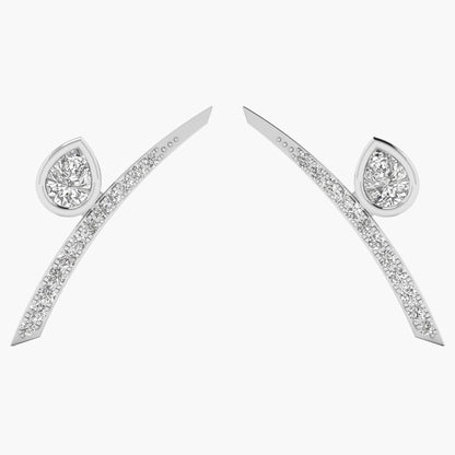 Sword Cut Diamond Earrings