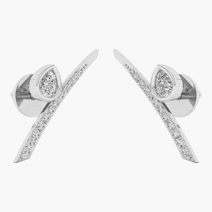Sword Cut Diamond Earrings