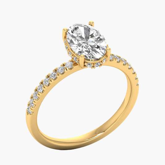 Hammered Dome Diamond Ring