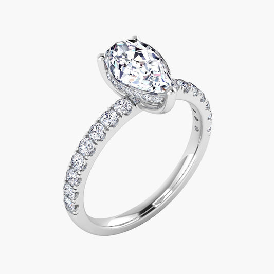 Inverted Pear Diamond Ring