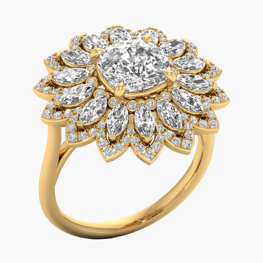 Floweret Basket Diamond Ring