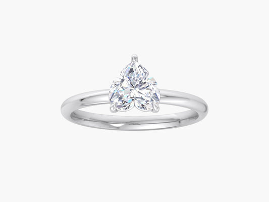 Heart Grooved Diamond Ring