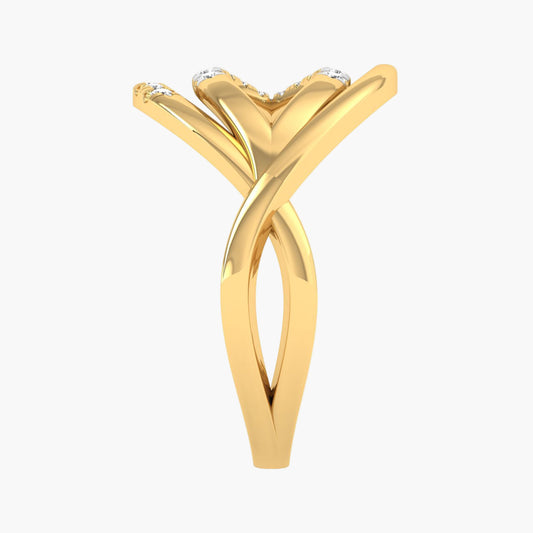 Simple Sunbeam Diamond Ring