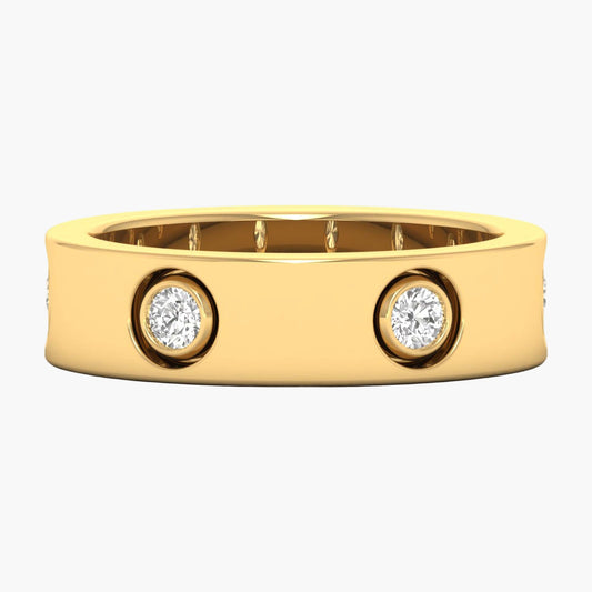 Classy Check Men Diamond Ring