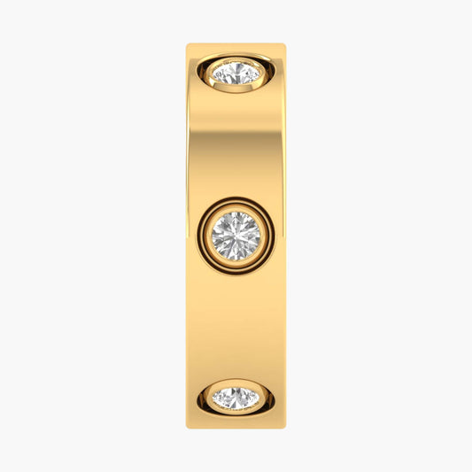 Classy Check Men Diamond Ring