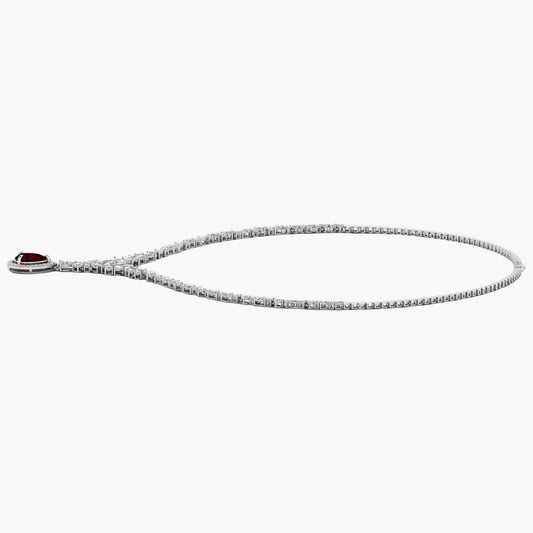 Necklace with a heart-shaped pendant on a white background