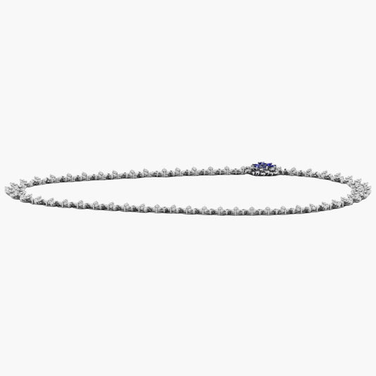 Necklace with small stones on a white background