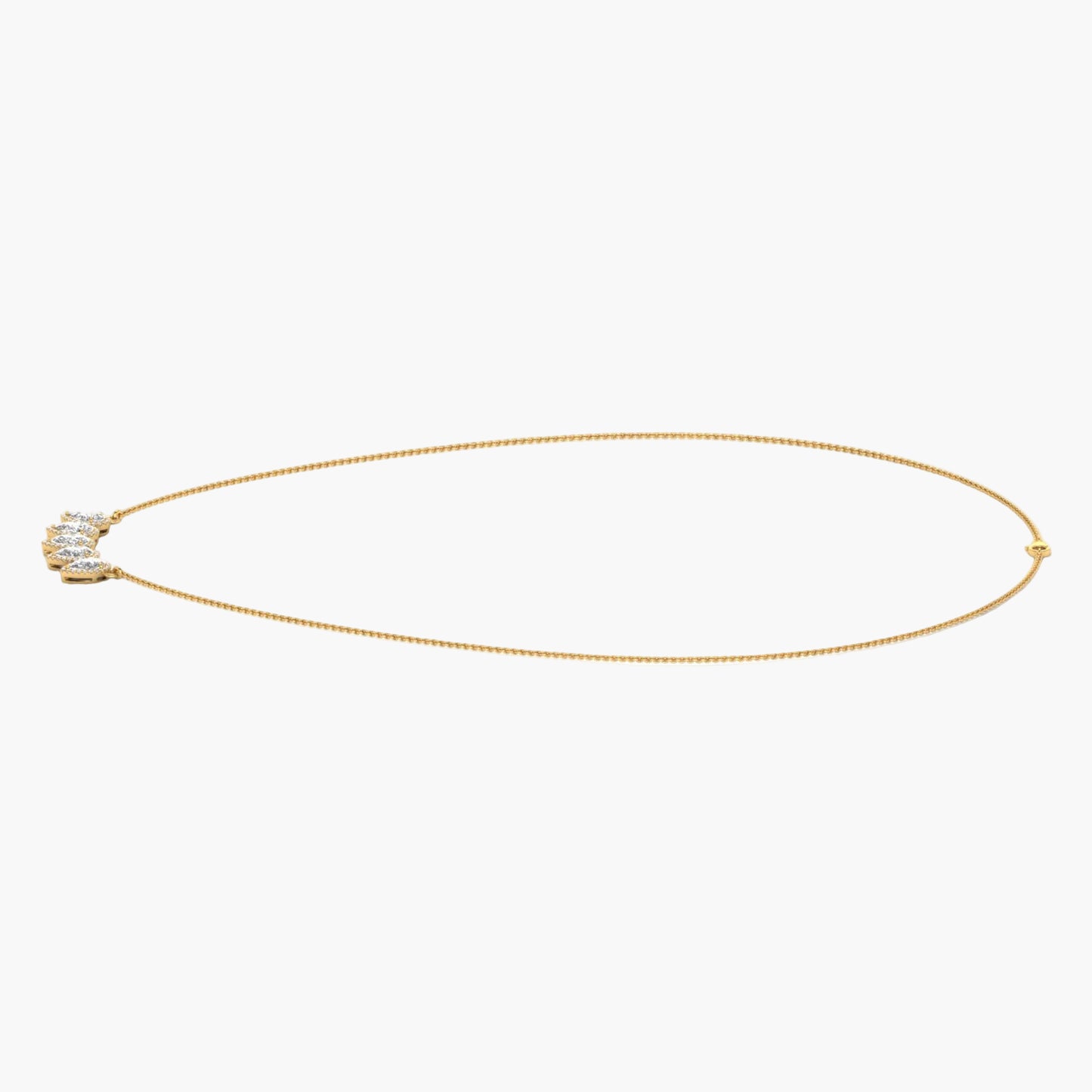 Teardrop Quintet Diamond Necklace
