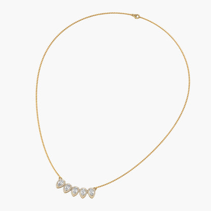 Teardrop Quintet Diamond Necklace