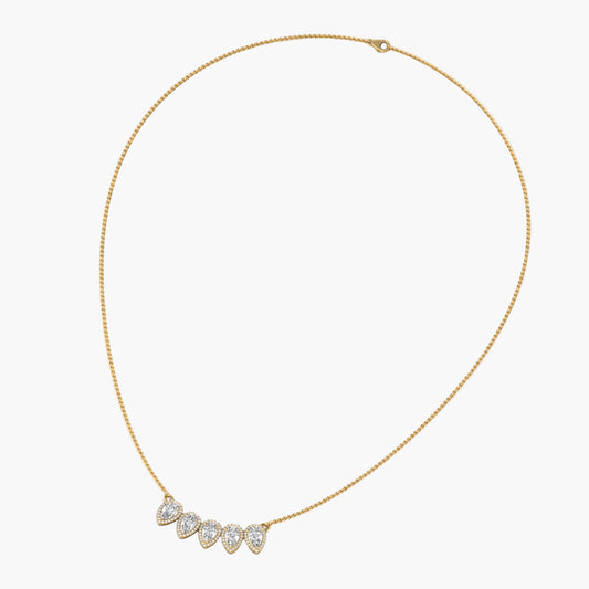 Teardrop Quintet Diamond Necklace