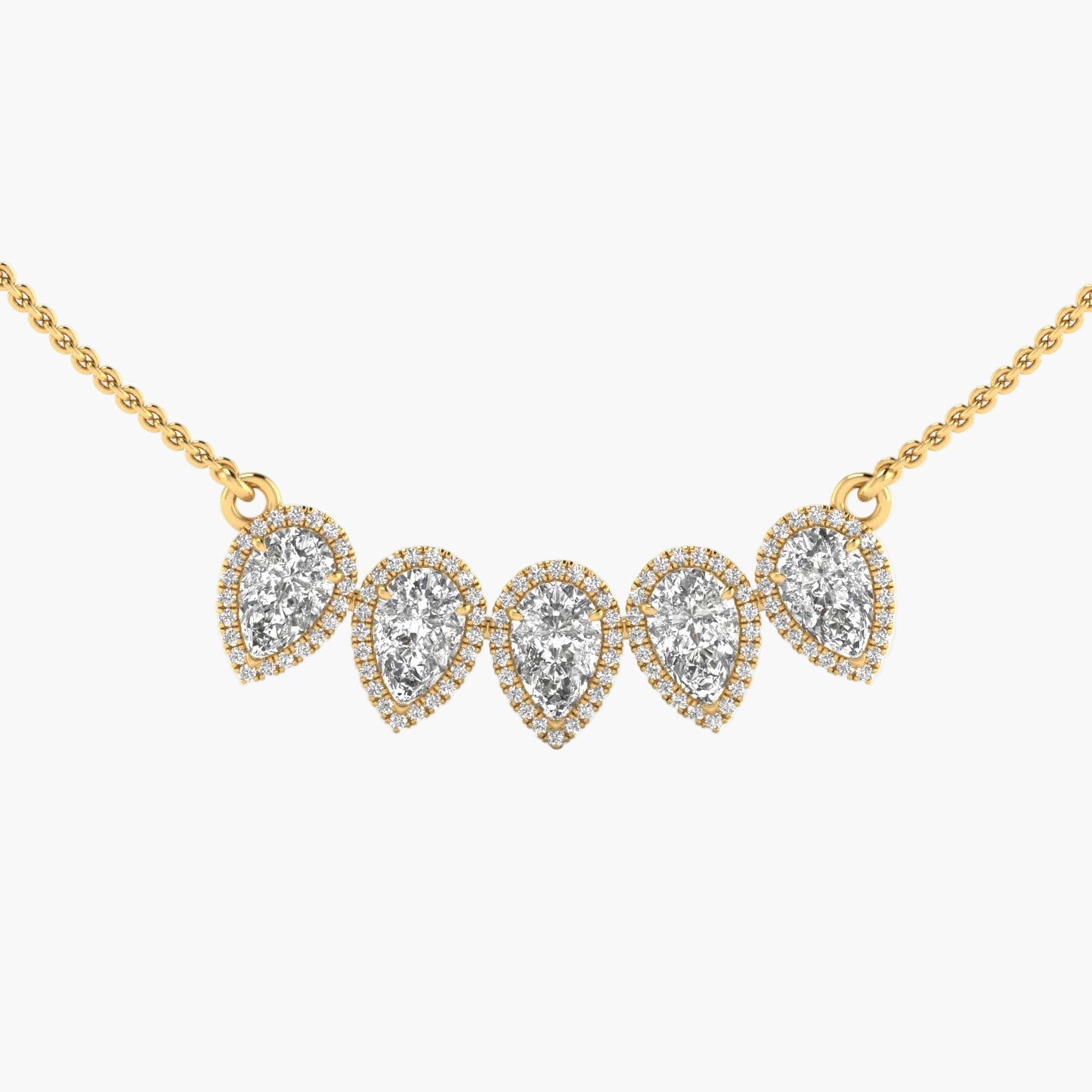 Teardrop Quintet Diamond Necklace