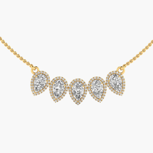 Teardrop Quintet Diamond Necklace
