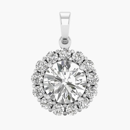 Classic Round Halo Diamond Pendant