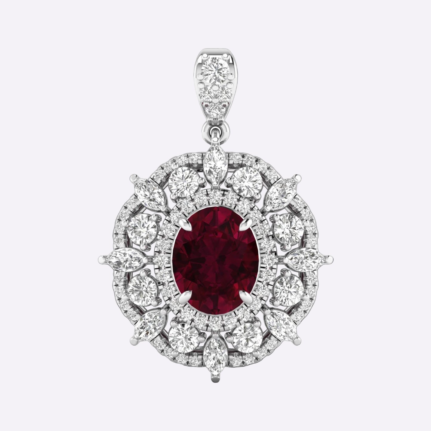 Striking Chill Ruby Diamond Pendant