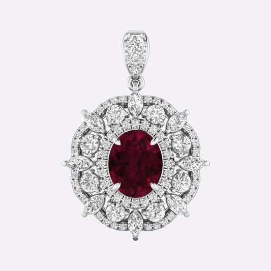 Striking Chill Ruby Diamond Pendant