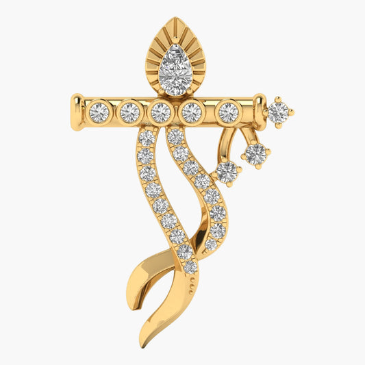 Krishna's Flute Diamond Pendant