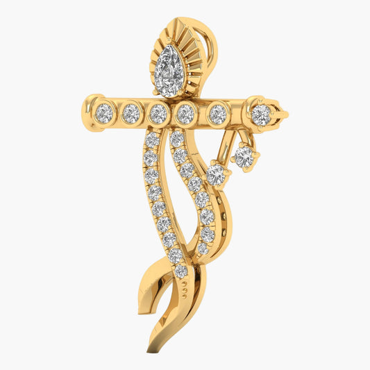 Krishna's Flute Diamond Pendant