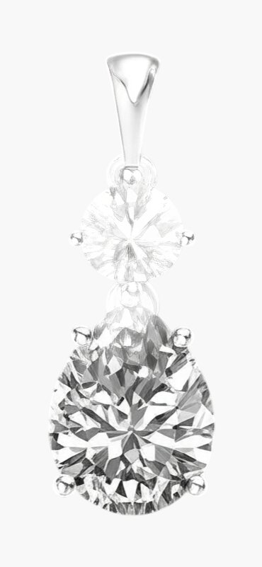 Crystal Whisper Teardrop Diamond Pendant